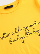 Slogan<b style="color:White;"><font size="1"> -</font></b>Print Solid Fitted Tee