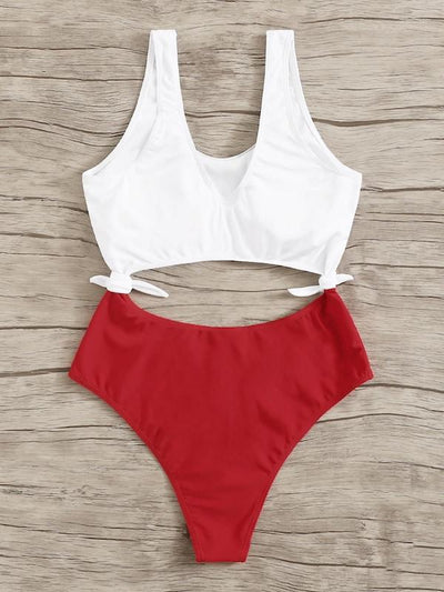 Two<b style="color:White;"><font size="1"> -</font></b>Tone<b style="color:White;"><font size="1"> -</font></b>Cut-out Tie Side Monokini