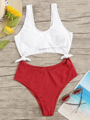 Two<b style="color:White;"><font size="1"> -</font></b>Tone<b style="color:White;"><font size="1"> -</font></b>Cut-out Tie Side Monokini