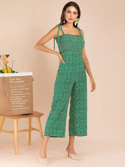 Ditsy<b style="color:White;"><font size="1"> -</font></b>Floral<b style="color:White;"><font size="1"> -</font></b>Shirred Knot Cami Jumpsuit