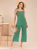 Ditsy<b style="color:White;"><font size="1"> -</font></b>Floral<b style="color:White;"><font size="1"> -</font></b>Shirred Knot Cami Jumpsuit