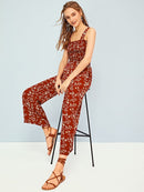 Ditsy<b style="color:White;"><font size="1"> -</font></b>Floral Shirred Cami Jumpsuit