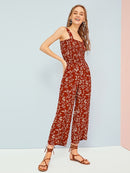 Ditsy<b style="color:White;"><font size="1"> -</font></b>Floral Shirred Cami Jumpsuit