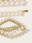 Pearl<b style="color:White;"><font size="1"> -</font></b>Decorated Hair Clip 3pcs