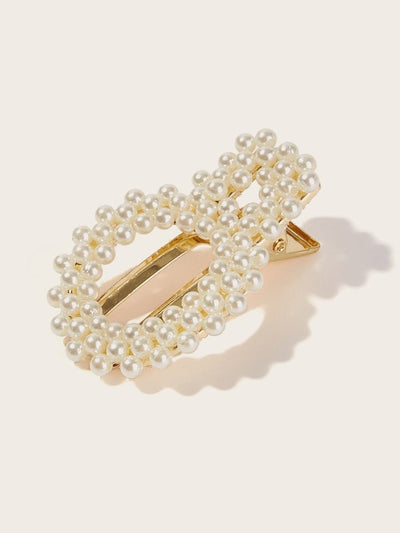 Pearl<b style="color:White;"><font size="1"> -</font></b>Decorated Hair Clip 1pc