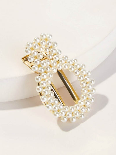 Pearl<b style="color:White;"><font size="1"> -</font></b>Decorated Hair Clip 1pc