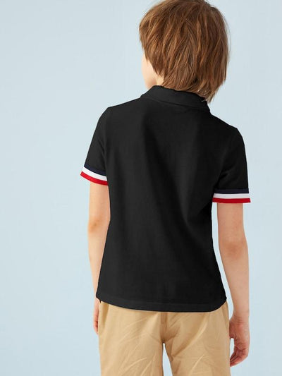 Boys<b style="color:White;"><font size="1"> -</font></b>Striped Cuff Polo Shirt