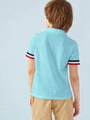 Boys<b style="color:White;"><font size="1"> -</font></b>Striped Cuff Polo Shirt