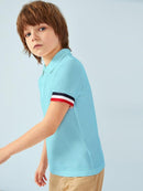 Boys<b style="color:White;"><font size="1"> -</font></b>Striped Cuff Polo Shirt