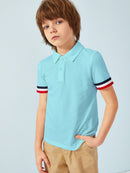 Boys<b style="color:White;"><font size="1"> -</font></b>Striped Cuff Polo Shirt