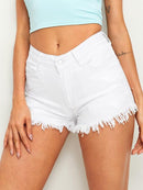 Raw<b style="color:White;"><font size="1"> -</font></b>Hem Denim Shorts