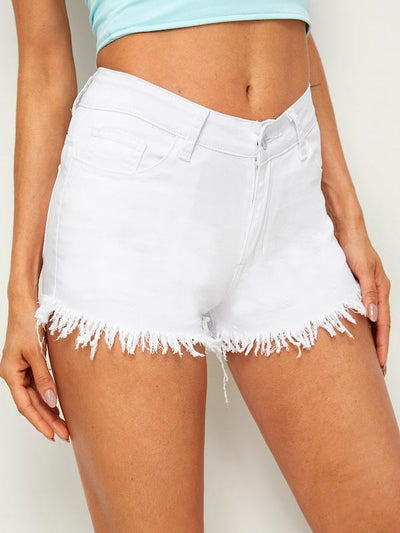 Raw<b style="color:White;"><font size="1"> -</font></b>Hem Denim Shorts