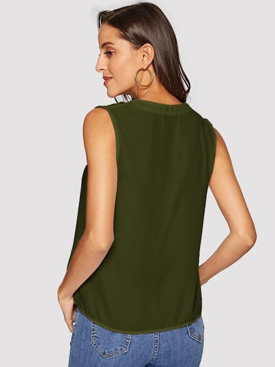 V-neck Solid Top