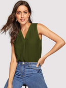 V-neck Solid Top