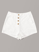 Button<b style="color:White;"><font size="1"> -</font></b>Fly Patch Pocket Shorts