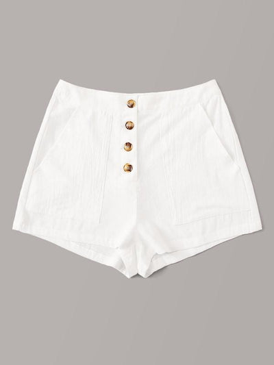 Button<b style="color:White;"><font size="1"> -</font></b>Fly Patch Pocket Shorts