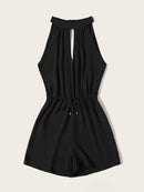 Drawstring<b style="color:White;"><font size="1"> -</font></b>Waist<b style="color:White;"><font size="1"> -</font></b>Cut Out Tie Back Playsuit