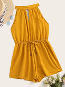 Drawstring<b style="color:White;"><font size="1"> -</font></b>Waist Knot Back Jumpsuit