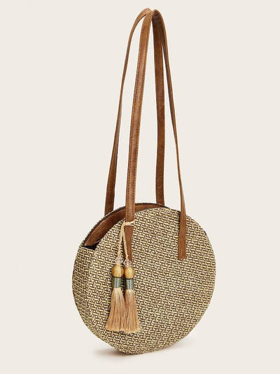 Tassel<b style="color:White;"><font size="1"> -</font></b>Fringe Hem Decor Round Bag