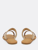 Metallic<b style="color:White;"><font size="1"> -</font></b>Iridescent<b style="color:White;"><font size="1"> -</font></b>Double Bands Slide Sandals