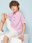 Boys<b style="color:White;"><font size="1"> -</font></b>Pocket<b style="color:White;"><font size="1"> -</font></b>Patched<b style="color:White;"><font size="1"> -</font></b>Buttoned Half Placket Striped Shirt