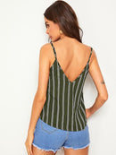 Double<b style="color:White;"><font size="1"> -</font></b>V Striped Cami Top