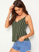 Double<b style="color:White;"><font size="1"> -</font></b>V Striped Cami Top