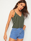 Double<b style="color:White;"><font size="1"> -</font></b>V Striped Cami Top