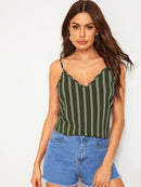 Double<b style="color:White;"><font size="1"> -</font></b>V Striped Cami Top