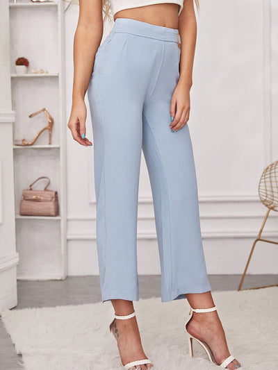 Solid<b style="color:White;"><font size="1"> -</font></b>O-ring Zip Back Pants