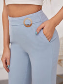 Solid<b style="color:White;"><font size="1"> -</font></b>O-ring Zip Back Pants