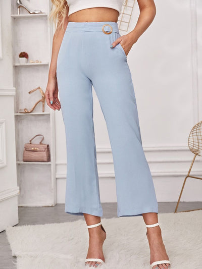 Solid<b style="color:White;"><font size="1"> -</font></b>O-ring Zip Back Pants