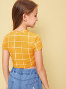 Girls<b style="color:White;"><font size="1"> -</font></b>Mock-neck Textured Grid Top