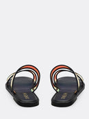 Metallic<b style="color:White;"><font size="1"> -</font></b>Iridescent<b style="color:White;"><font size="1"> -</font></b>Double Bands Slide Sandals