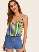 Double<b style="color:White;"><font size="1"> -</font></b>V<b style="color:White;"><font size="1"> -</font></b>Neckline Striped Cami Top