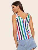 Colorful<b style="color:White;"><font size="1"> -</font></b>Striped Knot Cami Top