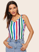 Colorful<b style="color:White;"><font size="1"> -</font></b>Striped Knot Cami Top