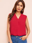 V-neck Solid Top