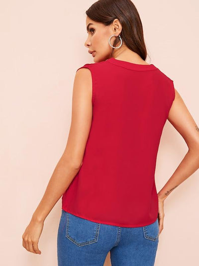 V-neck Solid Top