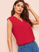 V-neck Solid Top