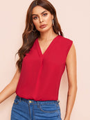 V-neck Solid Top