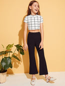 Girls<b style="color:White;"><font size="1"> -</font></b>Mock-neck Textured Grid Top