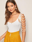 Draped<b style="color:White;"><font size="1"> -</font></b>Strap Detail Bodysuit