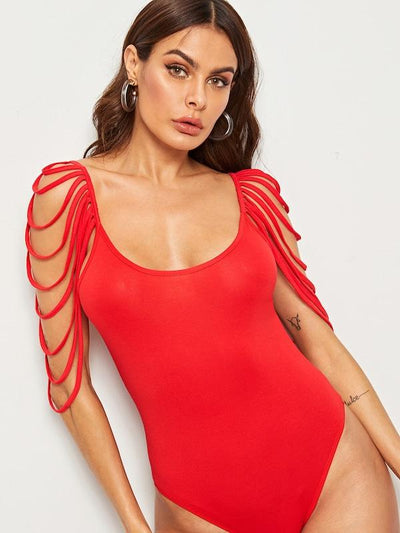 Draped<b style="color:White;"><font size="1"> -</font></b>Strap Detail Bodysuit